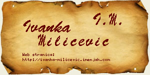 Ivanka Milićević vizit kartica